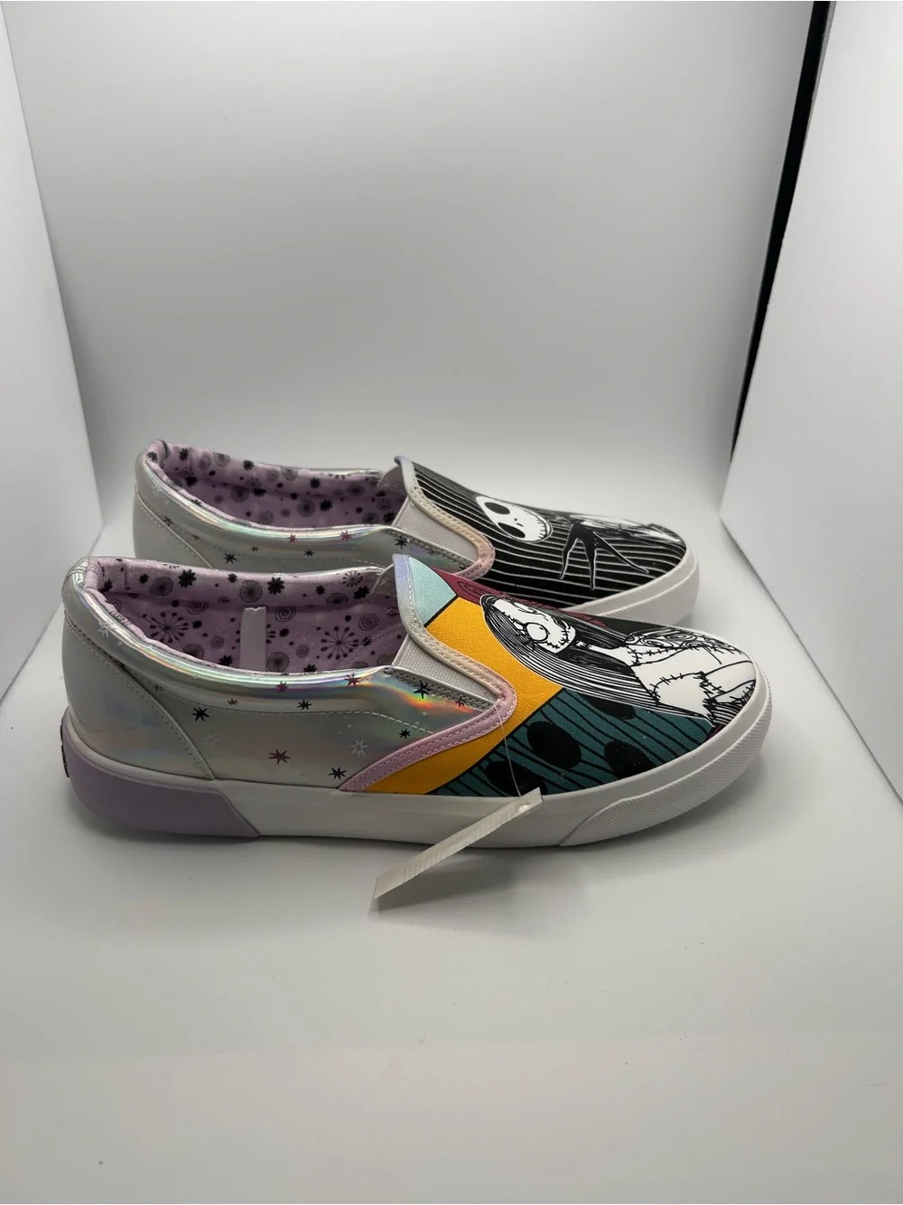 NWT Disney Nightmare Before Christmas Jack & Sally Slip-On Shoes Size 7.5
